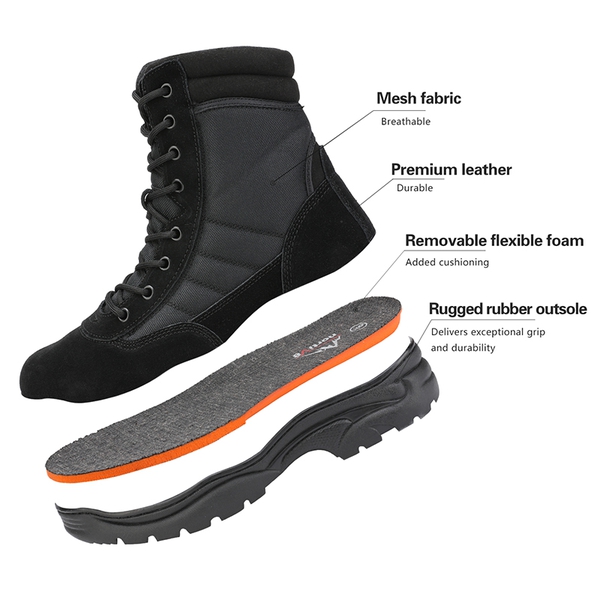 Men's Military Tactical Combat Boots - BLACK SUEDE - 3